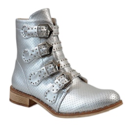 Silver boots with CLS-57 buckles grey 1