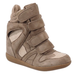 Camel wedge sneakers H6601-32 brown 1