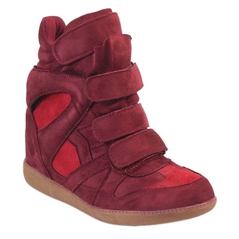 Burgundy wedge sneakers H6601-45 red 1