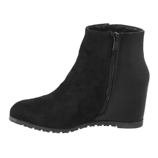 Black suede ankle boots boho JKD-39 1