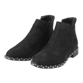 Black suede boots with 3283-1 studs 2