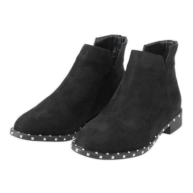 Black suede boots with 3283-1 studs 2
