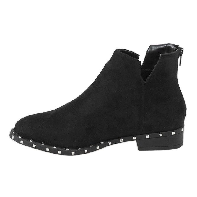 Black suede boots with 3283-1 studs 1