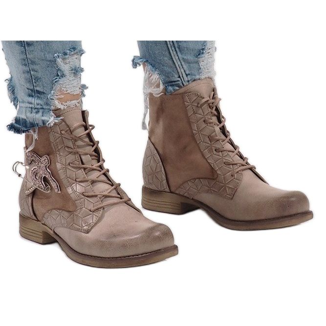 Pink boots with a pin F2322 multicolored 2