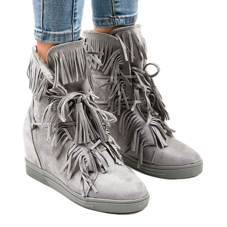 Gray insulated sneakers H6301AR-36 grey 1