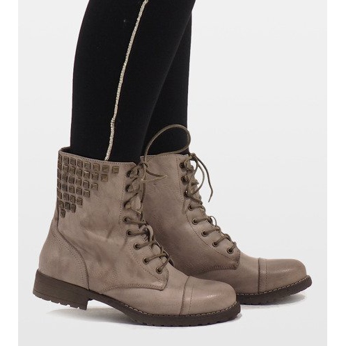 SDS Khaki lace-up ankle boots S170 green 1 SDS Khaki lace-up ankle boots S170 green 1