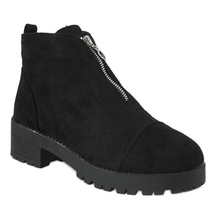 Kayla Shoes Black high-heeled ankle boots with a zipper 2017-3 1 Kayla Shoes Black high-heeled ankle boots with a zipper 2017-3 1