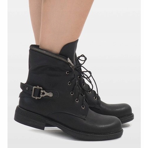 Black CLS-32 lace-up boots 2