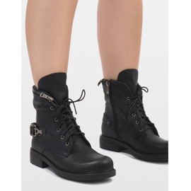Black CLS-32 lace-up boots 1