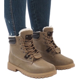 Khaki insulated boots D494C-9 green 1