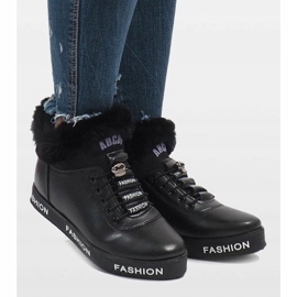 Black GF-ZM106 fur-lined boots 2