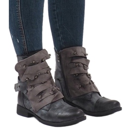 Gray lace-up insulated boots BL698-KB grey 1