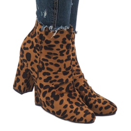 Leopard boots on the post OM803 multicolored 2