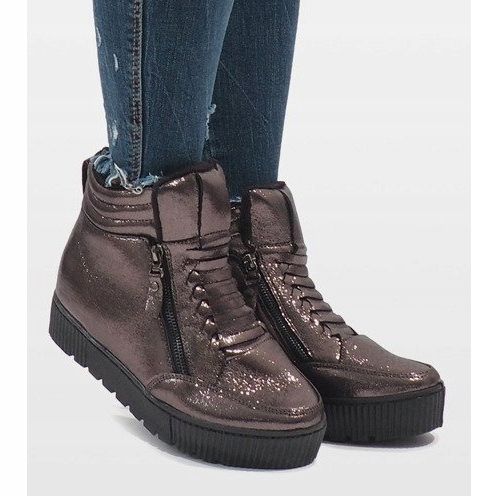 Brown insulated sneakers BB-1652 1