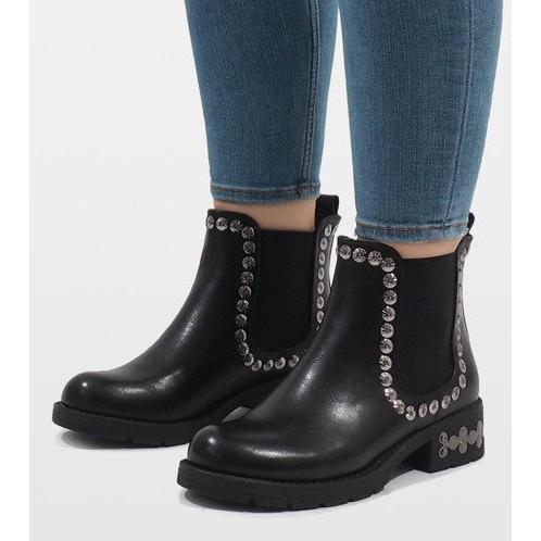 SDS Black insulated boots with studs 7387-PA 1