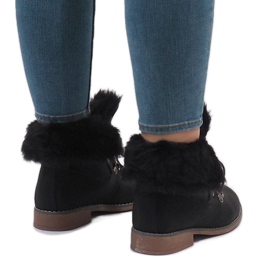 Black, insulated fur boots B9816-KB 1