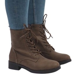 Khaki lace-up insulated boots W122 2