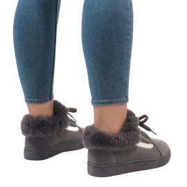 Gray boots, insulated sneakers FB-186 grey 1