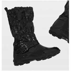 Black short lacquered insulated boots Y110 1