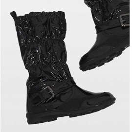 Black short lacquered insulated boots Y110 2