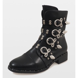 Black boots with buckles 7163-PA 1