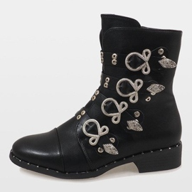 Black boots with buckles 7163-PA 2