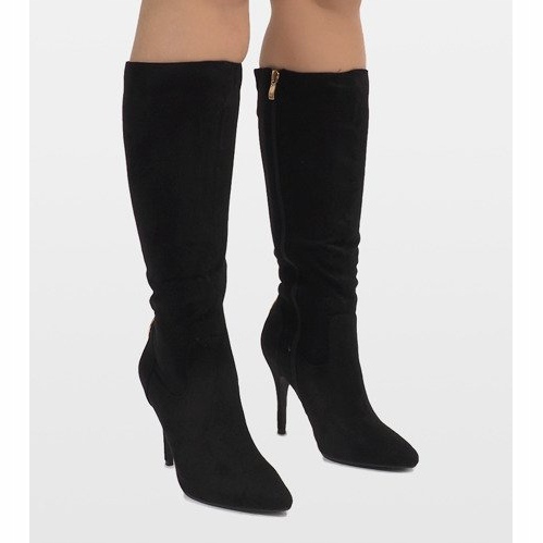 Black boots on a heel 1101-2 1