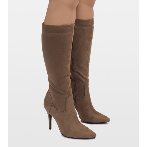 Taupe boots on a heel 1101-2 brown 1