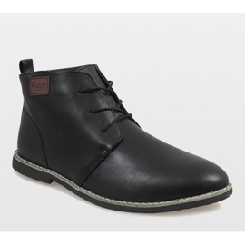 Black insulated low shoes for men 989-1 1