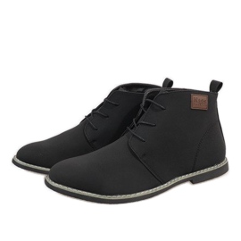 Black insulated low shoes for men 989-2 2