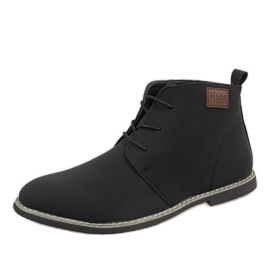 Black insulated low shoes for men 989-2 1