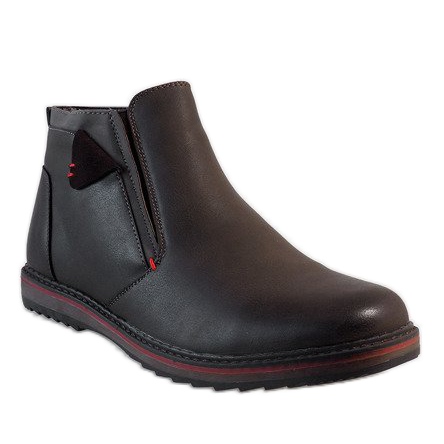 Brown slip-on shoes A20184-3 1