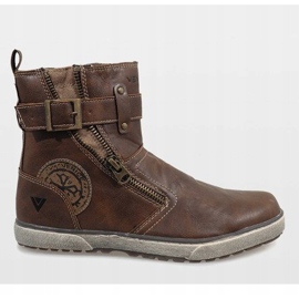 Brown insulated slip-on shoes 8199 2