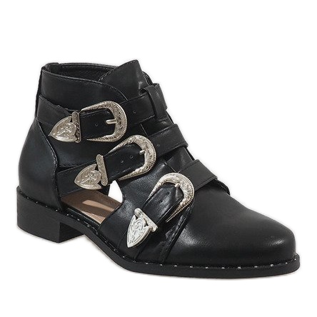 Black open ankle boots 99-36 1