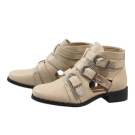 Beige ankle boots open 99-36 1