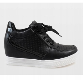 Black sneakers with a gold MY560 zipper 2