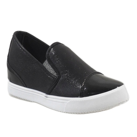 Black sneakers on the wedge DD436-1 1