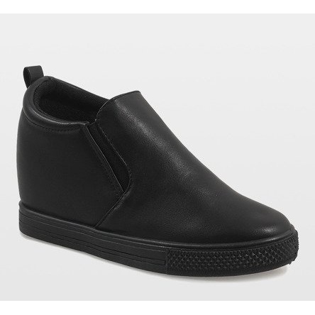 Black sneakers on the wedge DD384-1 1