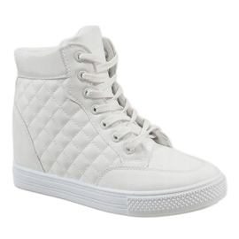 White sneakers with quilted wedges DD478-2 1