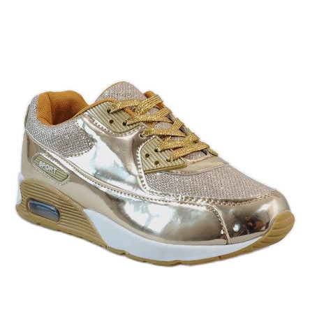 Gold Shiny Sport Shoes EL18297-17 golden 1 Gold Shiny Sport Shoes EL18297-17 golden 1