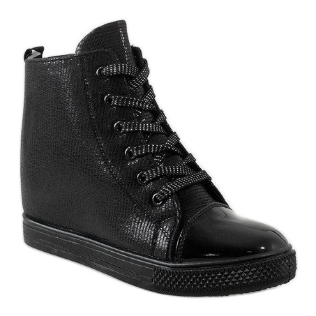 Black wedge sneakers 29333-1 1 Black wedge sneakers 29333-1 1