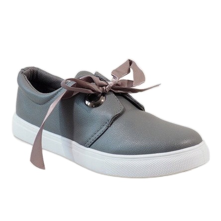 Gray sneakers with a bow 3057-3 grey 1