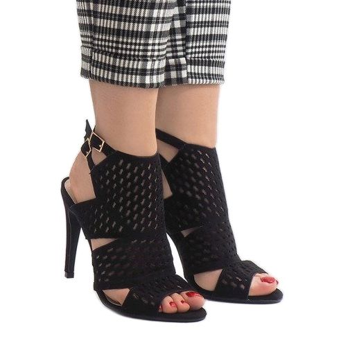 Black openwork boots 238-5 1