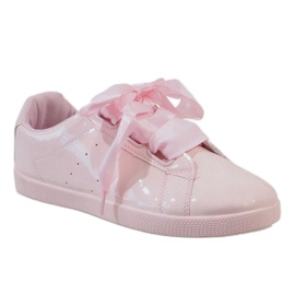 Pink AM-8103 lacquered sneakers 1