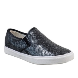 Black men's slip on YDB-9 sneakers 1