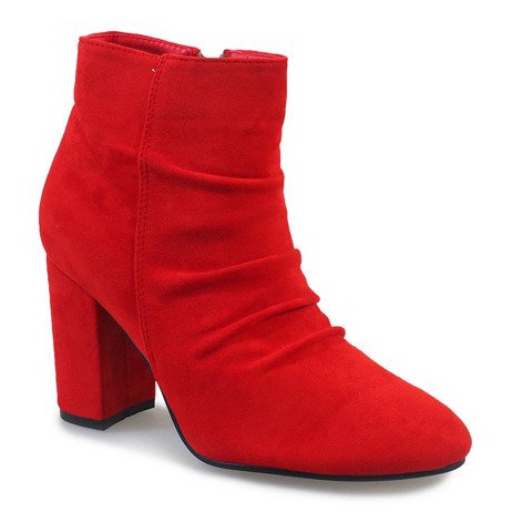 Red suede ankle boots on the 0M803 post 1