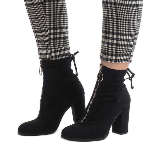 Black suede ankle boots on the C-7179 post 1