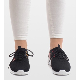 Sports Sneakers With Flowers 625 Black 1