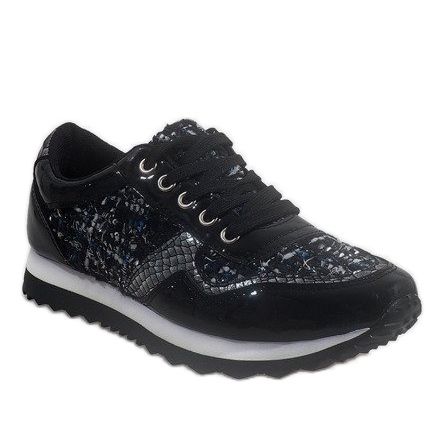 Black sports wedge sneakers R-41 1 Black sports wedge sneakers R-41 1