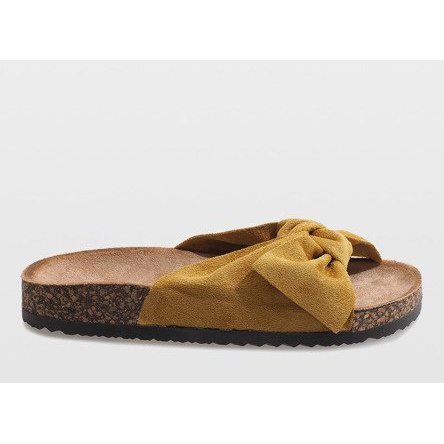 Yellow slippers with a bow N-48 2